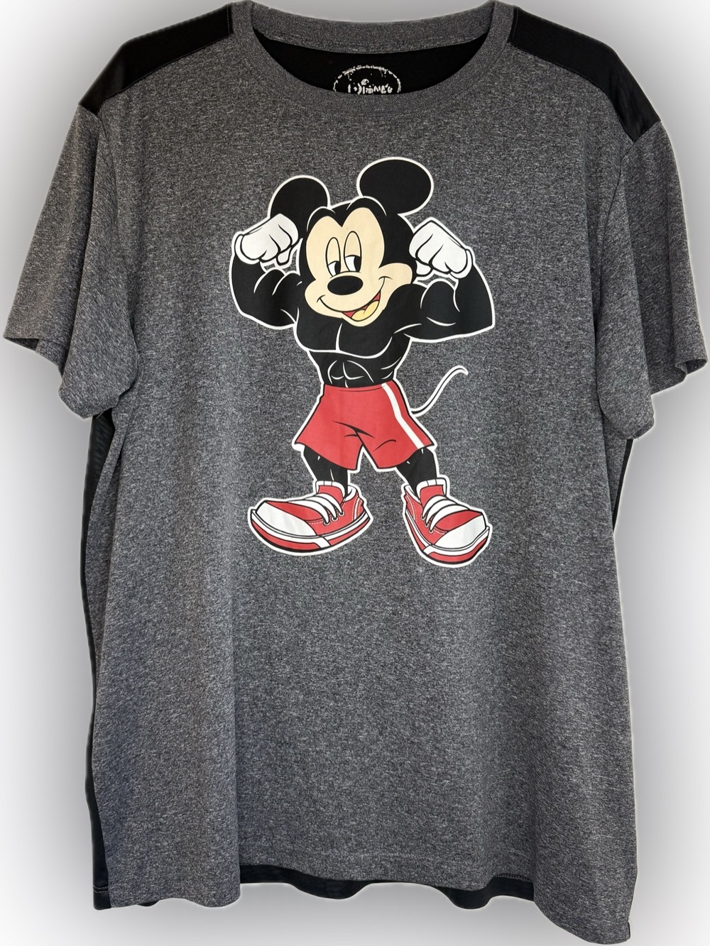 Disney Y2K Mickey Mouse Body Builder Athletic Adult T-Shirt Size 2XL